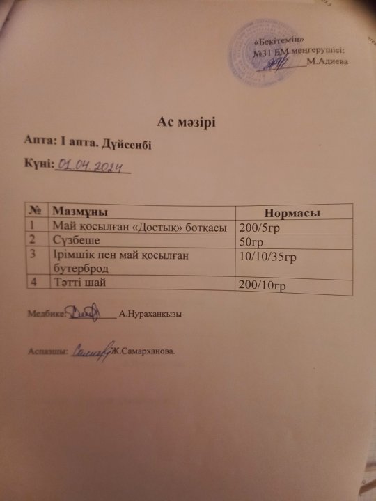 Ас мәзірі