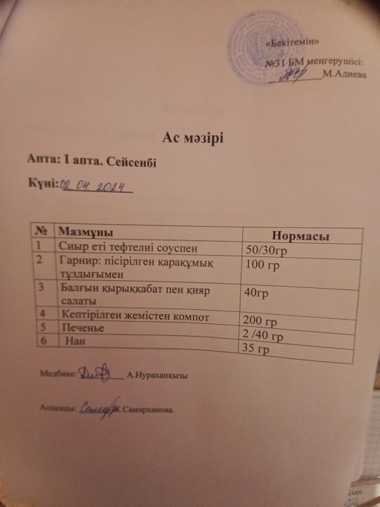 Ас мәзірі