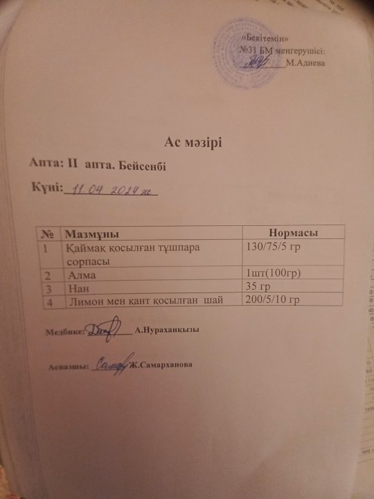 Ас мәзірі