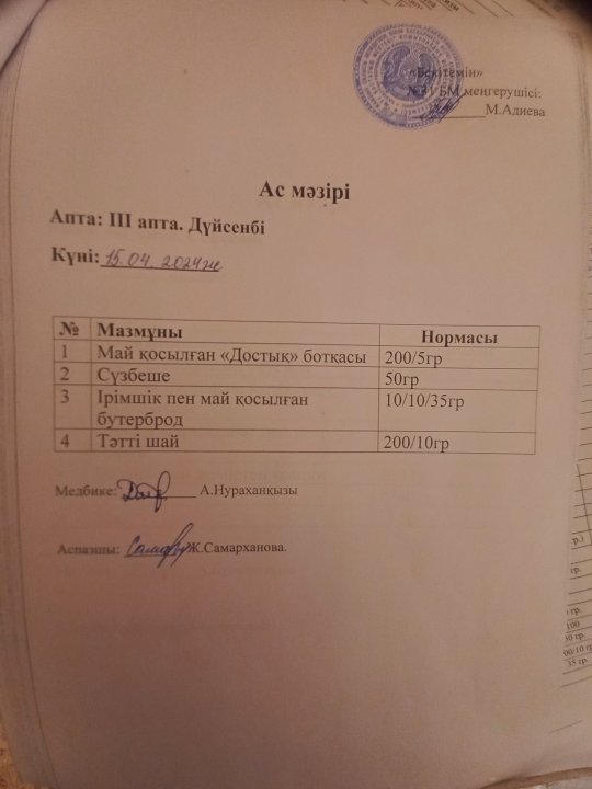 Ас мәзірі