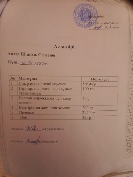 Ас мәзірі