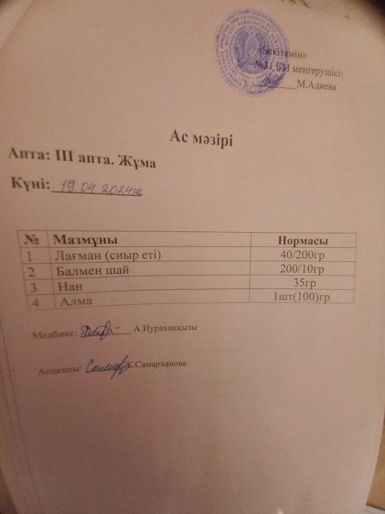 Ас мәзірі