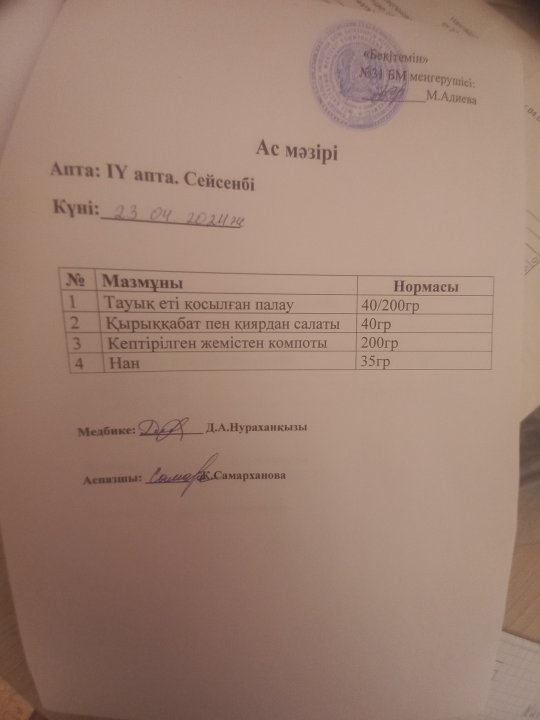 Ас мәзірі