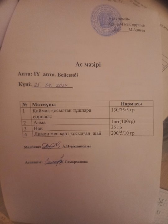 Ас мәзірі