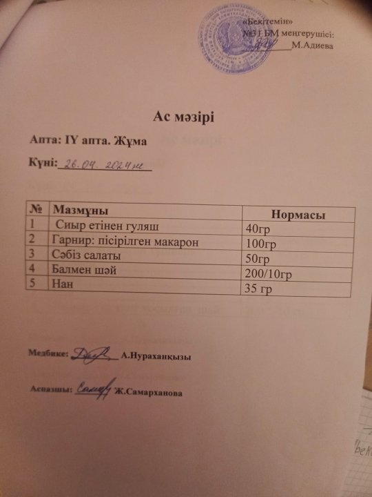 Ас мәзірі