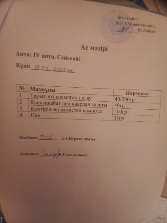Ас мәзірі