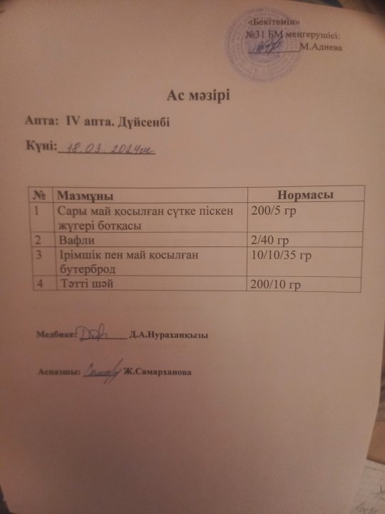 Ас мәзірі