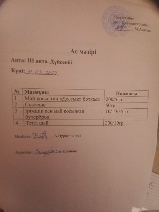 Ас мәзірі