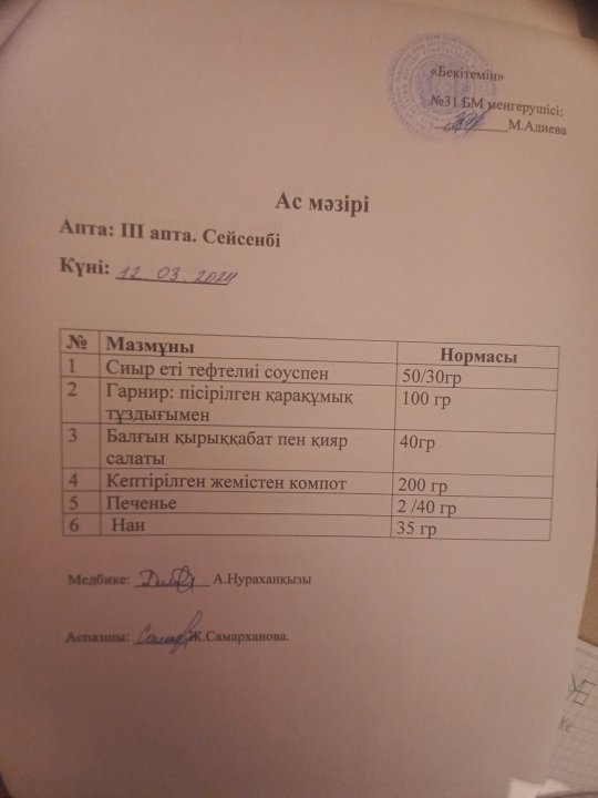 Ас мәзірі