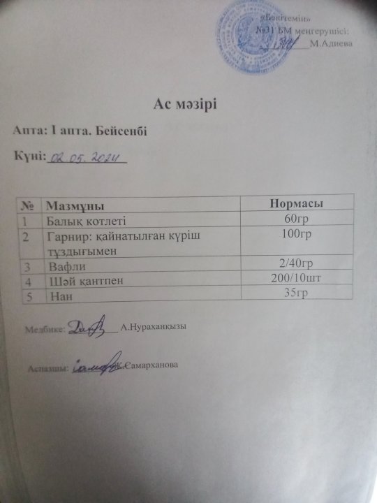Ас мәзірі