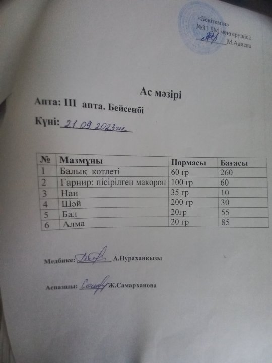 Ас мәзірі