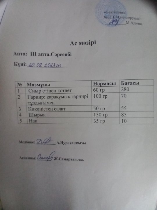 Ас мәзірі