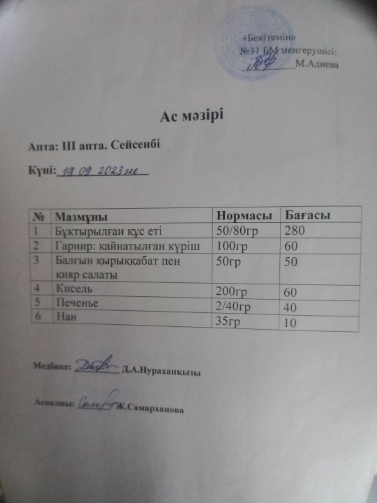 Ас мәзірі