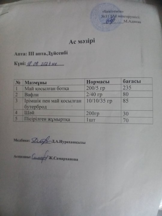Ас мәзірі