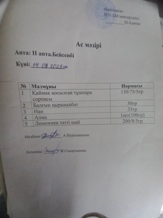 Ас мәзірі