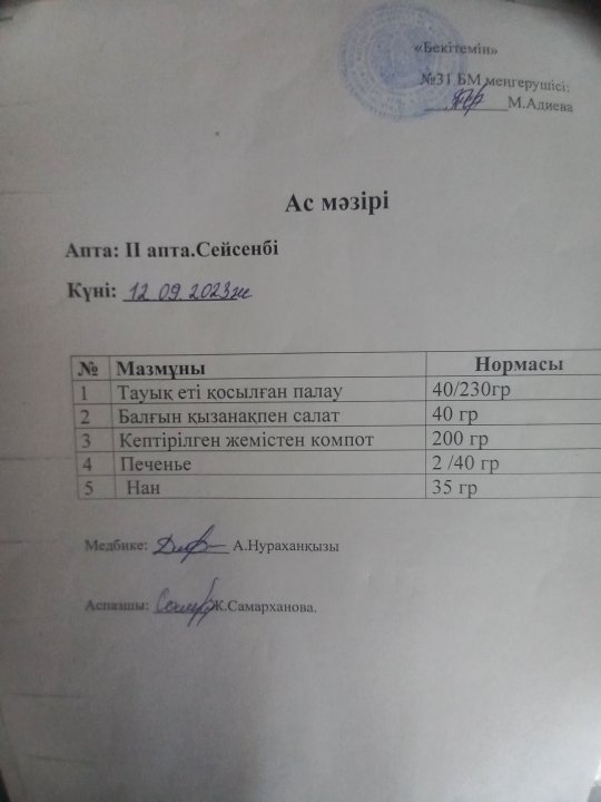 Ас мәзірі
