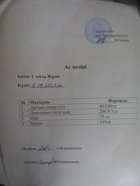 Ас мәзірі