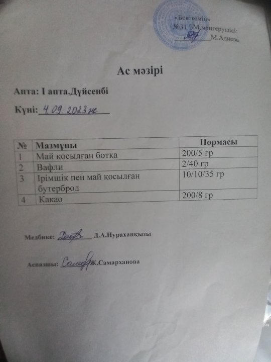Ас мәзірі