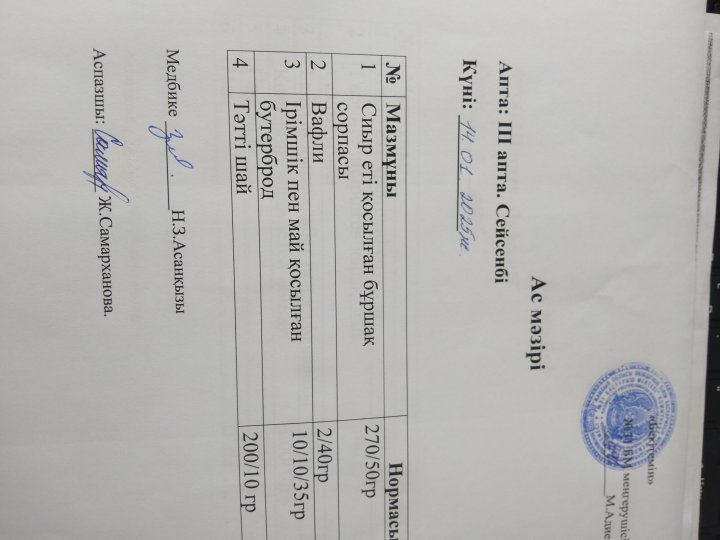 Ас мәзірі